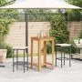 Mesa y taburetes de jardín 3 pzas madera acacia ratán PE negro de , Conjuntos de jardín - Ref: Foro24-3295267, Precio: 183,44...