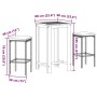 Gartentisch und Hocker 3 Stück Akazienholz PE Rattan schwarz von , Gartensets - Ref: Foro24-3295267, Preis: 183,44 €, Rabatt: %