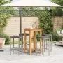 Garden table and stools 5 pcs acacia wood PE rattan gray by , Garden sets - Ref: Foro24-3295271, Price: 233,52 €, Discount: %