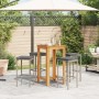 Mesa y taburetes de jardín 5 pzas madera acacia ratán PE gris de , Conjuntos de jardín - Ref: Foro24-3295271, Precio: 240,33 ...