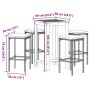 Garden table and stools 5 pcs acacia wood PE rattan gray by , Garden sets - Ref: Foro24-3295271, Price: 236,57 €, Discount: %