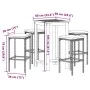Garden table and stools 5 pcs acacia wood PE rattan gray by , Garden sets - Ref: Foro24-3295271, Price: 233,52 €, Discount: %