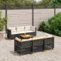 7-teiliges Gartensofa-Set mit schwarzen synthetischen Rattankissen von , Gartensets - Ref: Foro24-3261740, Preis: 588,58 €, R...