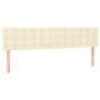 Cabecero con LED cuero sintético color crema 160x5x78/88 cm