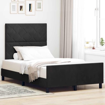Estructura de cama con cabecera Negro 120 x 200 cm Terciopelo