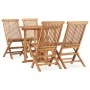 Set de comedor de jardín plegable 5 pzas madera maciza de teca de , Conjuntos de jardín - Ref: Foro24-3059979, Precio: 385,48...