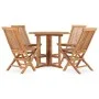 Set de comedor de jardín plegable 5 pzas madera maciza de teca de , Conjuntos de jardín - Ref: Foro24-3059979, Precio: 385,48...