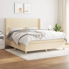 Box spring bed with cream fabric mattress 160x200 cm by , Beds and slatted bases - Ref: Foro24-3132166, Price: 592,25 €, Disc...