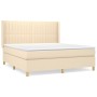 Boxspringbett mit cremefarbener Stoffmatratze 160x200 cm von , Betten und Lattenroste - Ref: Foro24-3132166, Preis: 607,84 €,...