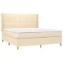 Box spring bed with cream fabric mattress 160x200 cm by , Beds and slatted bases - Ref: Foro24-3132166, Price: 592,25 €, Disc...