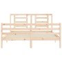 Double bed frame with solid wood headboard by vidaXL, Beds and slatted bases - Ref: Foro24-3194706, Price: 144,95 €, Discount: %