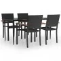5-teiliges Garten-Ess-Set aus schwarzem synthetischem Rattan von , Gartensets - Ref: Foro24-3156684, Preis: 364,40 €, Rabatt: %