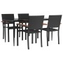 Juego de comedor de jardín 5 piezas ratán sintético negro de , Conjuntos de jardín - Ref: Foro24-3156684, Precio: 388,37 €, D...