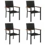 Juego de comedor de jardín 5 piezas ratán sintético negro de , Conjuntos de jardín - Ref: Foro24-3156684, Precio: 381,45 €, D...
