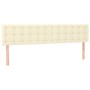 Cabecero con LED cuero sintético color crema 200x5x78/88 cm