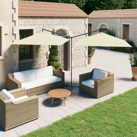Double parasol with sand-colored steel pole 600x300 cm by , Umbrellas - Ref: Foro24-312555, Price: 187,30 €, Discount: %
