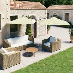 Double parasol with sand-colored steel pole 600x300 cm by , Umbrellas - Ref: Foro24-312555, Price: 160,52 €, Discount: %