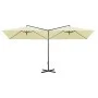 Sombrilla doble con poste de acero color arena 600x300 cm de , Sombrillas - Ref: Foro24-312555, Precio: 160,22 €, Descuento: %