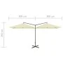 Doppelter Sonnenschirm mit sandfarbenem Stahlmast 600x300 cm von , Sonnenschirme - Ref: Foro24-312555, Preis: 160,22 €, Rabat...