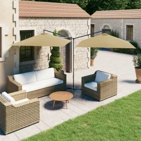 Double parasol with taupe gray steel pole 600x300 cm by , Umbrellas - Ref: Foro24-312557, Price: 162,96 €, Discount: %