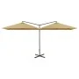 Doppelter Sonnenschirm mit taupegrauem Stahlmast 600x300 cm von , Sonnenschirme - Ref: Foro24-312557, Preis: 163,41 €, Rabatt: %