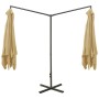 Sombrilla doble con poste de acero gris taupé 600x300 cm de , Sombrillas - Ref: Foro24-312557, Precio: 182,17 €, Descuento: %