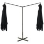 Double umbrella with black steel pole 600x300 cm by , Umbrellas - Ref: Foro24-312560, Price: 159,53 €, Discount: %