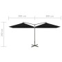 Double umbrella with black steel pole 600x300 cm by , Umbrellas - Ref: Foro24-312560, Price: 159,53 €, Discount: %
