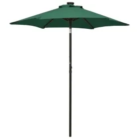 Umbrella with LED lights green aluminum 200x211 cm by , Umbrellas - Ref: Foro24-313558, Price: 82,75 €, Discount: %