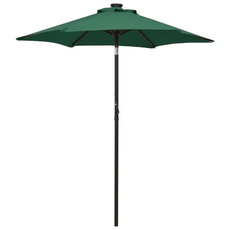 Regenschirm mit LED-Leuchten, grünes Aluminium, 200 x 211 cm von , Sonnenschirme - Ref: Foro24-313558, Preis: 84,89 €, Rabatt: %