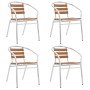 Sillas de jardín apilables 4 unidades aluminio y WPC plateado de , Sillas de jardín - Ref: Foro24-48710, Precio: 279,17 €, De...
