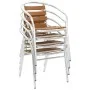 Sillas de jardín apilables 4 unidades aluminio y WPC plateado de , Sillas de jardín - Ref: Foro24-48710, Precio: 274,79 €, De...