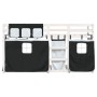 Litera con cortinas madera maciza pino blanco y negro 90x200 cm de , Camas y somieres - Ref: Foro24-3283931, Precio: 171,22 €...
