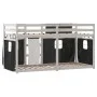 Bunk bed with black and white pine solid wood curtains 90x200 cm by , Beds and slatted bases - Ref: Foro24-3283931, Price: 18...