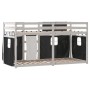 Litera con cortinas madera maciza pino blanco y negro 90x200 cm de , Camas y somieres - Ref: Foro24-3283931, Precio: 171,22 €...