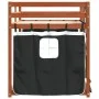 Bunk bed with black and white pine solid wood curtains 90x200 cm by , Beds and slatted bases - Ref: Foro24-3283946, Price: 17...