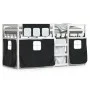 Bunk bed with black and white pine solid wood curtains 90x200 cm by , Beds and slatted bases - Ref: Foro24-3283895, Price: 26...