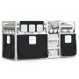 Litera con cortinas madera maciza pino blanco y negro 90x200 cm de , Camas y somieres - Ref: Foro24-3283895, Precio: 241,56 €...