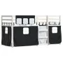 Litera con cortinas madera maciza pino blanco y negro 90x200 cm de , Camas y somieres - Ref: Foro24-3283895, Precio: 238,10 €...