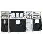 Litera con cortinas madera maciza pino blanco y negro 90x200 cm de , Camas y somieres - Ref: Foro24-3283895, Precio: 241,56 €...