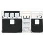Litera con cortinas madera maciza pino blanco y negro 90x200 cm de , Camas y somieres - Ref: Foro24-3283895, Precio: 238,10 €...