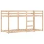 Bunk bed with curtains solid black and white pine wood 75x190 cm by , Beds and slatted bases - Ref: Foro24-3283910, Price: 14...