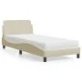 Bed with cream fabric mattress 80x200 cm by , Beds and slatted bases - Ref: Foro24-3208289, Price: 260,40 €, Discount: %