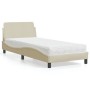 Cama con colchón tela color crema 80x200 cm de , Camas y somieres - Ref: Foro24-3208289, Precio: 226,34 €, Descuento: %