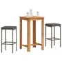 Garden table and stools 3 pieces acacia wood PE rattan gray by , Garden sets - Ref: Foro24-3295268, Price: 175,87 €, Discount: %