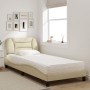 Bed with cream fabric mattress 80x200 cm by , Beds and slatted bases - Ref: Foro24-3208497, Price: 260,27 €, Discount: %