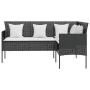 L-shaped sofa set 5 pieces with black synthetic rattan cushions by , Garden sets - Ref: Foro24-318581, Price: 285,09 €, Disco...
