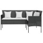 Set de sofás en forma de L 5 pzas cojines ratán sintético negro de , Conjuntos de jardín - Ref: Foro24-318581, Precio: 305,33...
