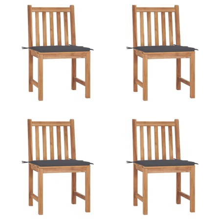 Garden chairs 4 units solid teak wood with cushions by , Garden chairs - Ref: Foro24-3073088, Price: 464,43 €, Discount: %