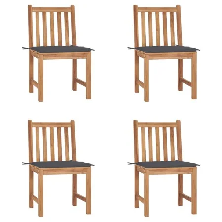 Gartenstühle 4 Einheiten aus massivem Teakholz mit Kissen von , Gartenstühle - Ref: Foro24-3073088, Preis: 452,19 €, Rabatt: %